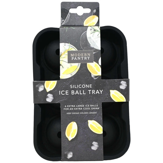 Blk 6 Ball Sil Ice Cube Tray C/P 96