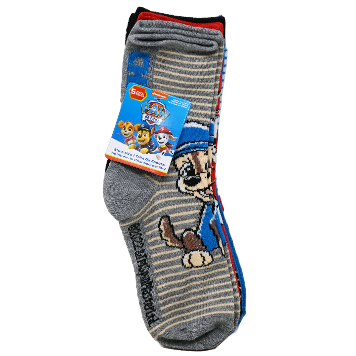 5pk PAW PATROL TRIO CREW SOCKS SIZE 6-8 C/P 60