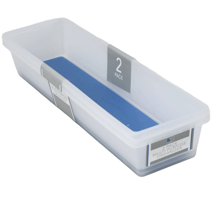 2pk Blue Drawer Organizer with Grey TPR 13x3.62x2.36" C/P 12