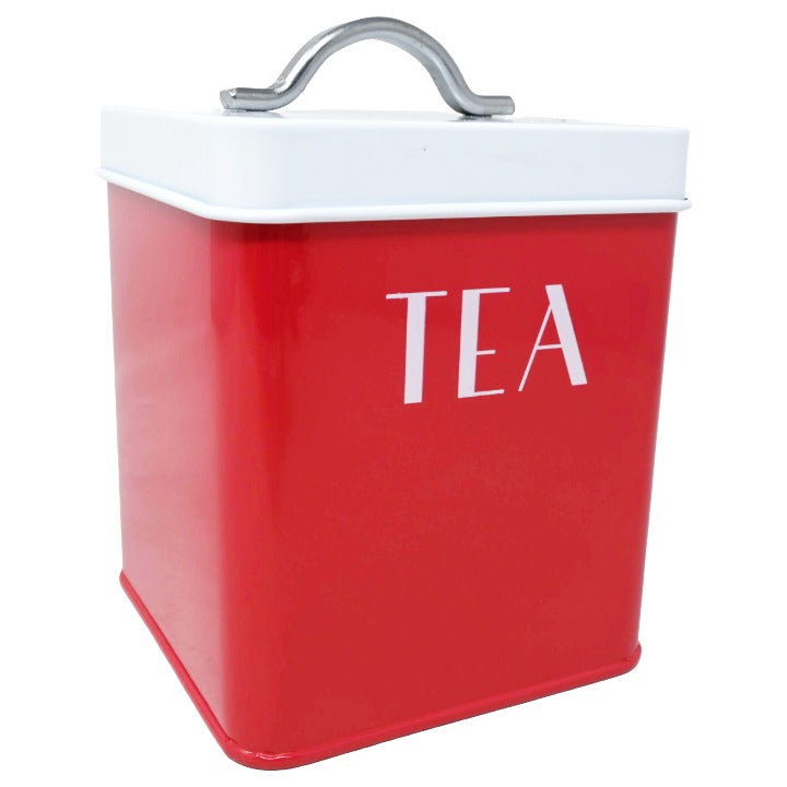 Rd Wht Tea Canister C/P 12