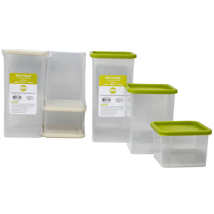 3pc DRY FOOD CONTAINER SET PAC-IT FRESH C/P 24
