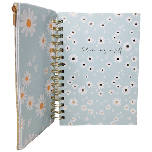 Lt Blue Spiral Notebook & Pencil Pouch C/P 12
