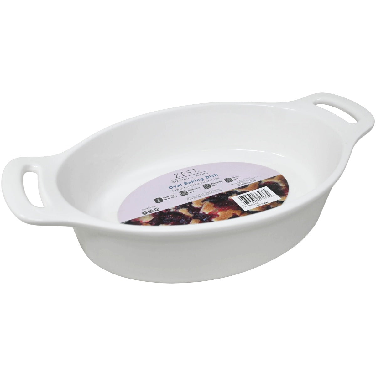 Wht Oval Bakeware w/Handles C/P 12