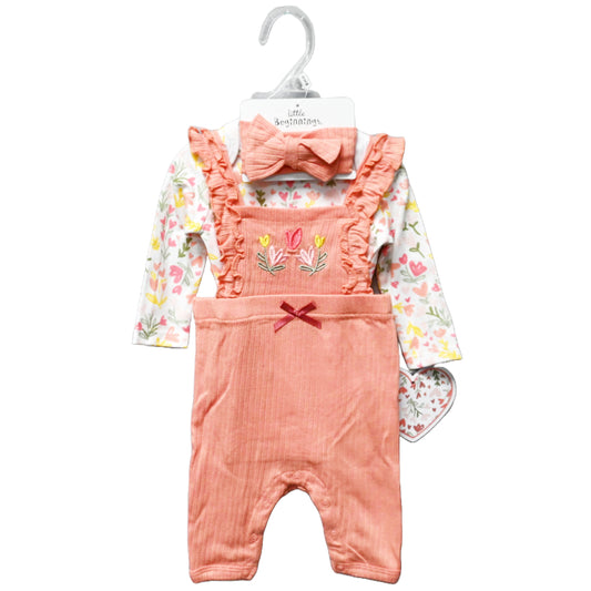 3pc PINK OVERALL SET -SWEET HEART C/P 48