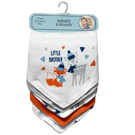 5pk BROTHER BANDANA BIBS - INTERLOCK C/P 72