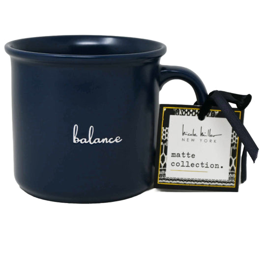 Camper Mug with Debossed "Balance" Nicole Miller C/P 36
