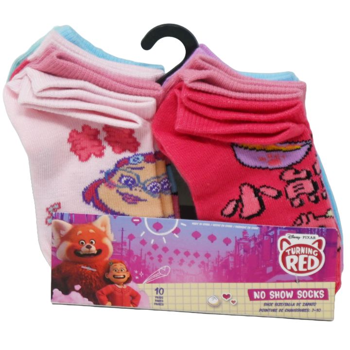 10pk GIRLS TURNING RED TOO CUTE NS SOCKS SIZE 4-6 C/P 60