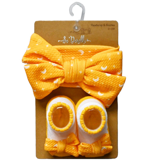 Sodorable HEADWRAP AND BOOTIES SET - MUSTARD MOON C/P 36