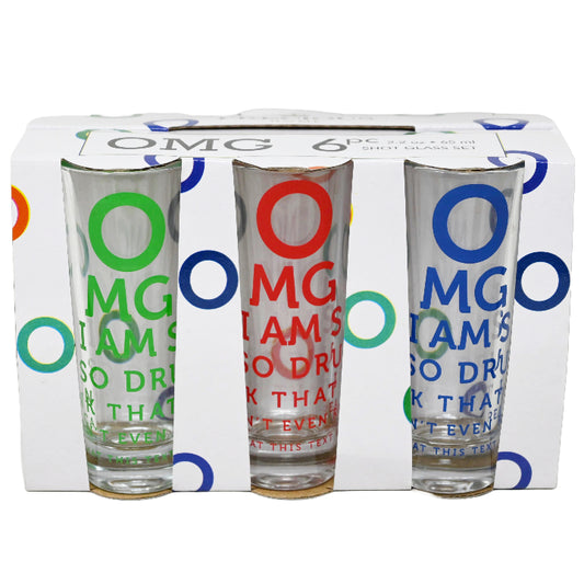 6pc 2.5oz OMG TALL SHOT GLASS SET C/P 12