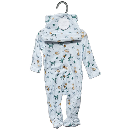 2pc FOX FOOTED COVERALL SET C/P 48