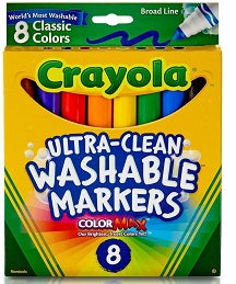 8ct CRAYOLA WASHABLE BROAD LINE MARKERS C/P 24
