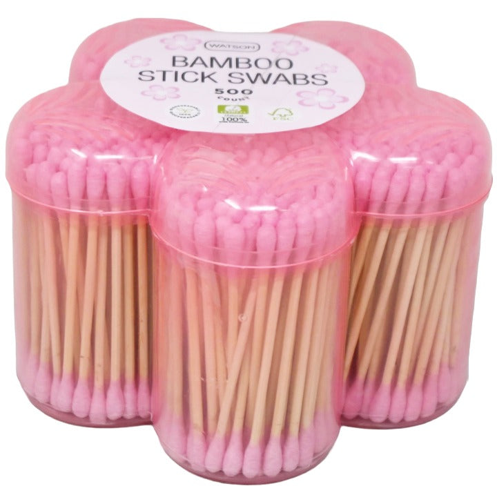 500ct Cotton Swabs Flower Case C/P 24