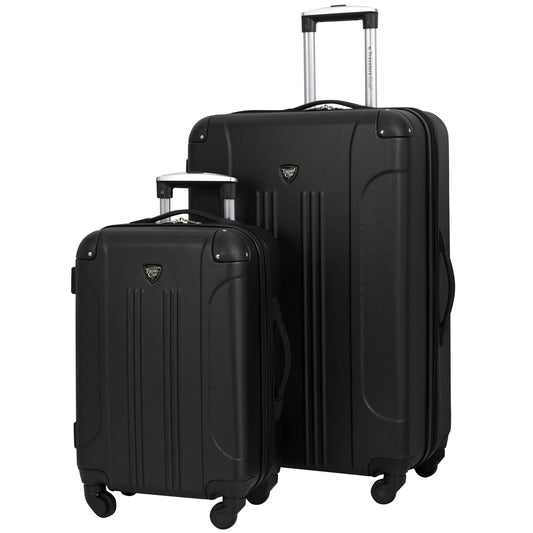 2pc 20"+28" TRAVELERS CLUB BLACK LUGGAGE SET C/P 1