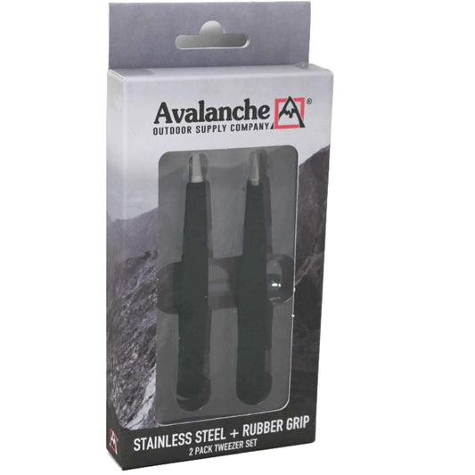 2pk AVALANCHE TWEEZER SET W/RUBBER C/P 144