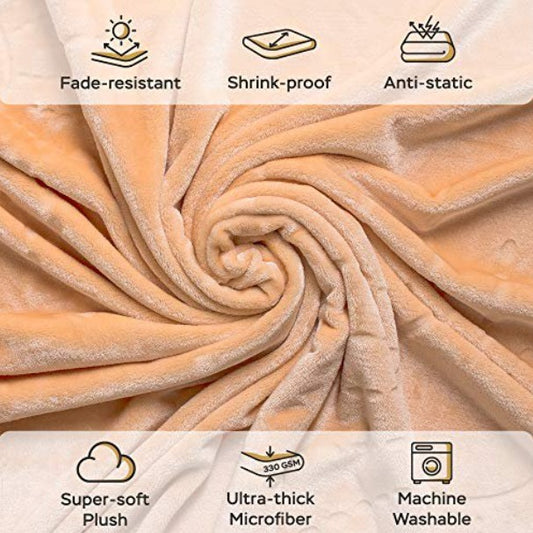 50"x60" SUNSHINE BEIGE THROW BLANKET C/P 12
