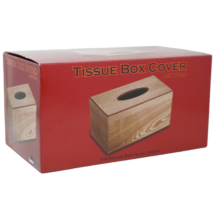 LARGE ASH WOOD TISSUE BOX C/P 6