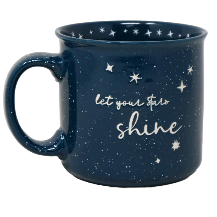 Navy Speckled "Let Your Stars Shine" Camper Mug C/P 36