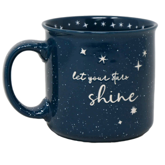 Navy Speckled "Let Your Stars Shine" Camper Mug C/P 36