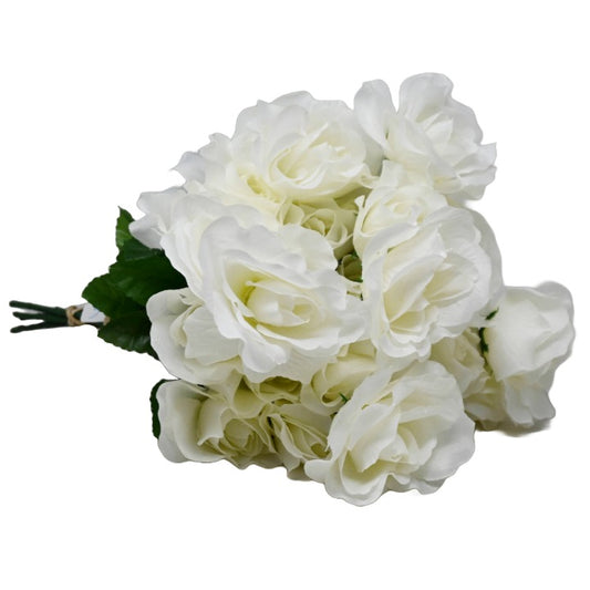 Cream Rose Bush 6 Flowers C/P 288