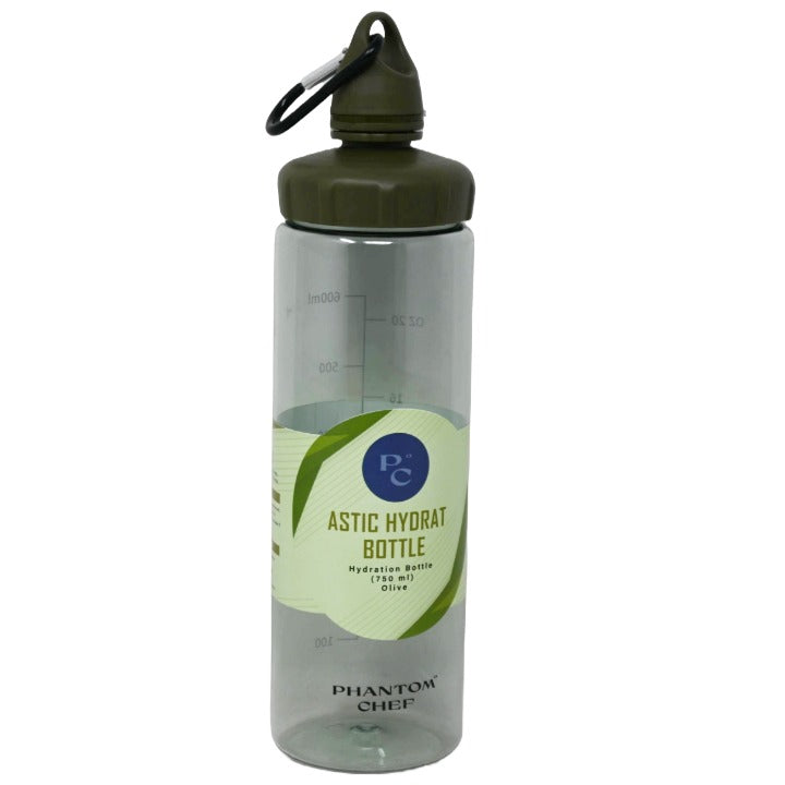 25.3oz Olive Bottle w/Clasp Hydration (750 ml) PET BPA Free C/P 48