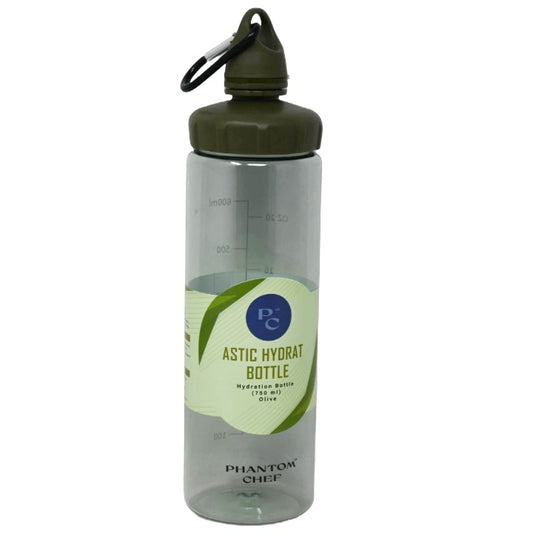 25.3oz Olive Bottle w/Clasp Hydration (750 ml) PET BPA Free C/P 48