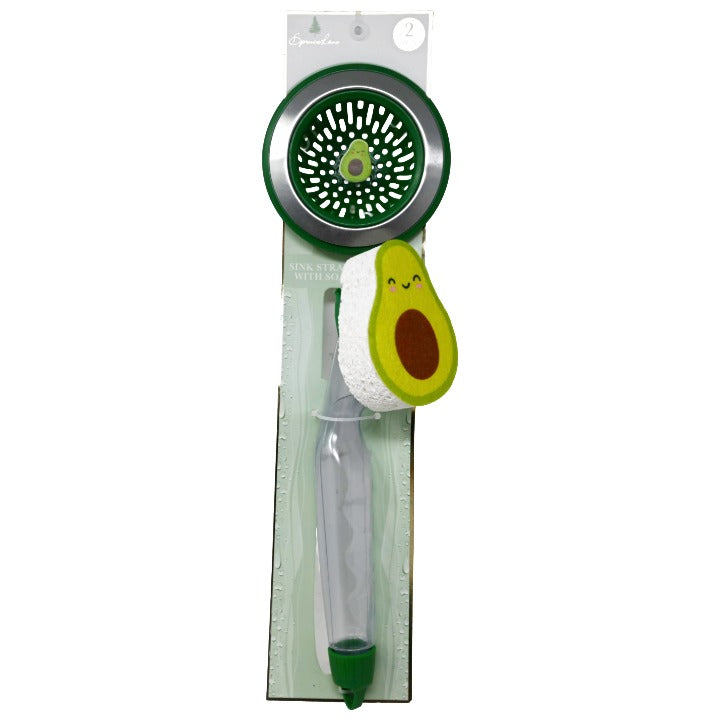 2pc Avo Sink Strainer/Sponge Dispenser C/P 24