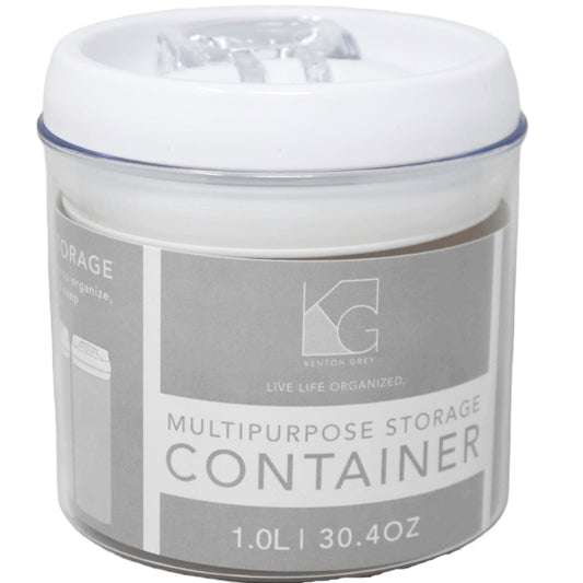 *OUTSIDE OF COUNTRY* 1.0L White Round Plastic Container C/P 40