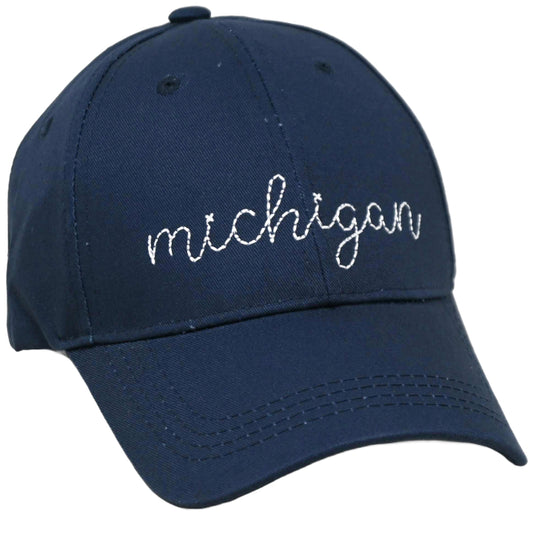 Navy Embroidery State Hat- Michigan C/P 24