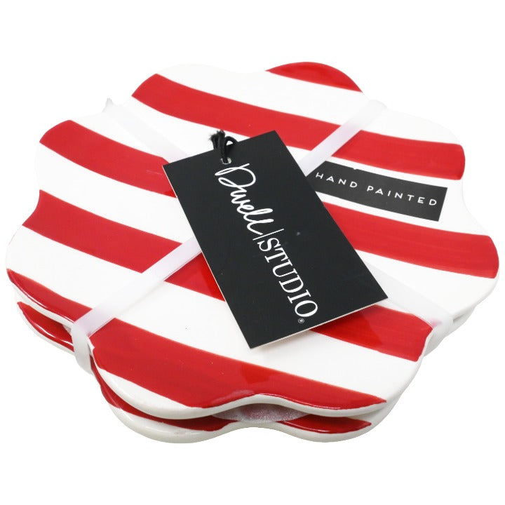 2pk Red Stripe Plates C/P 18 Dwell Studio