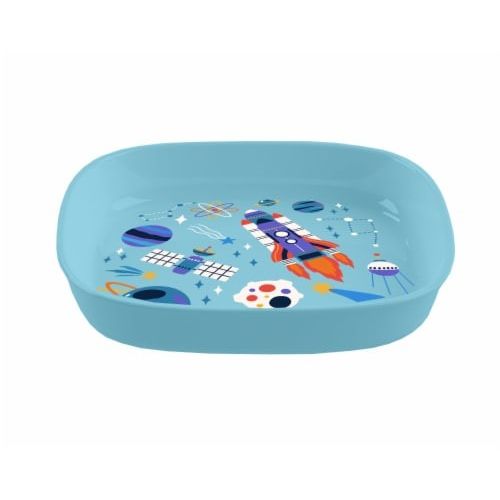 7.4" Square Kids Plates- Blue Space C/P 6