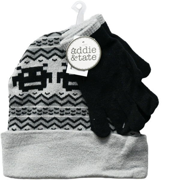 BOY GREY HAT AND GLOVE SET C/P 96