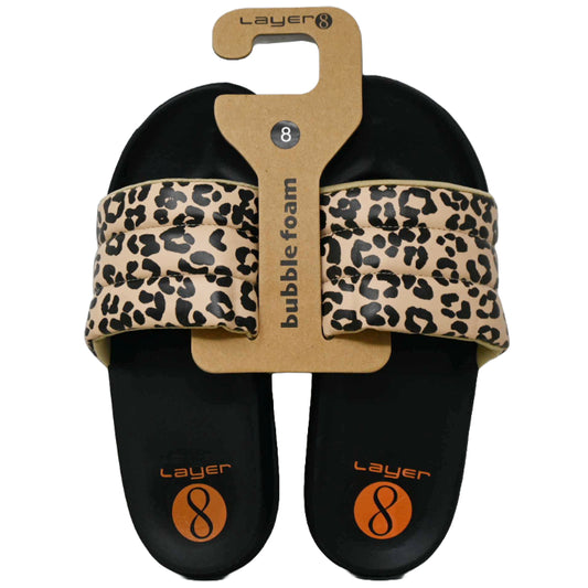 WOMEN LEOPARD BUBBLE FOAM SLIPPERS ASST SIZE LAYER 8 C/P 36