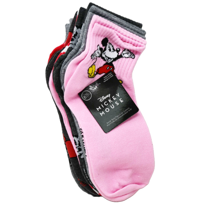 8pk WOMEN MICKEY RETRO VIBE QRT SOCKS SIZE 9-11 C/P 60