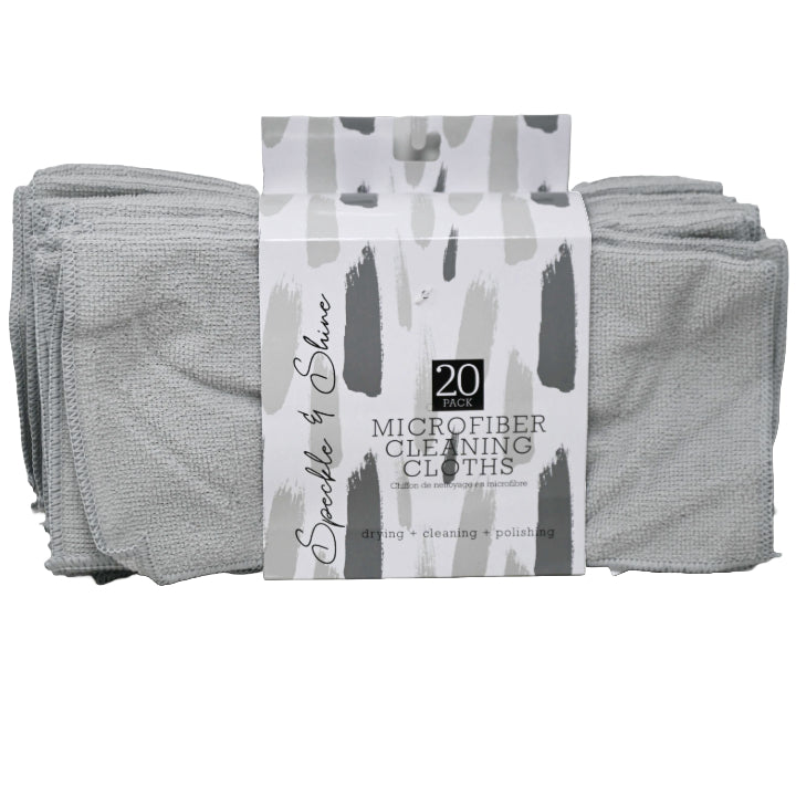 20pk SOLID Lt. GREY MICROFIBER CLOTH C/P 24