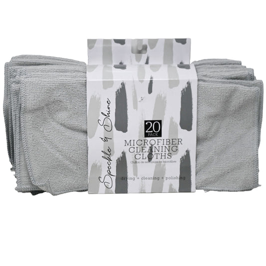 20pk SOLID Lt. GREY MICROFIBER CLOTH C/P 24