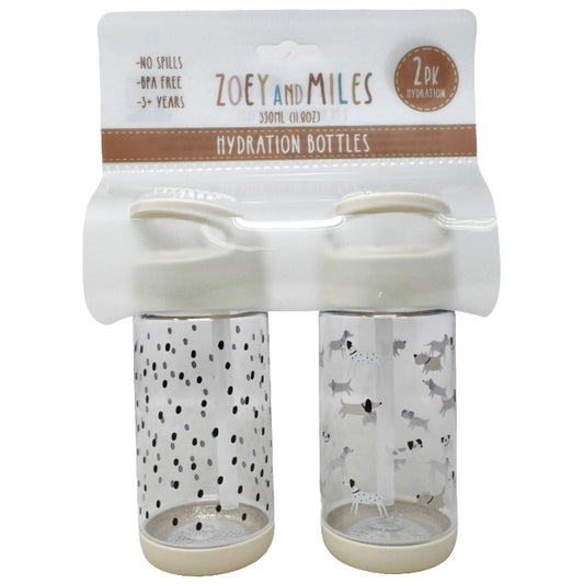 Kids 2pk Dogs Bottle C/P 12 Zoey & Miles