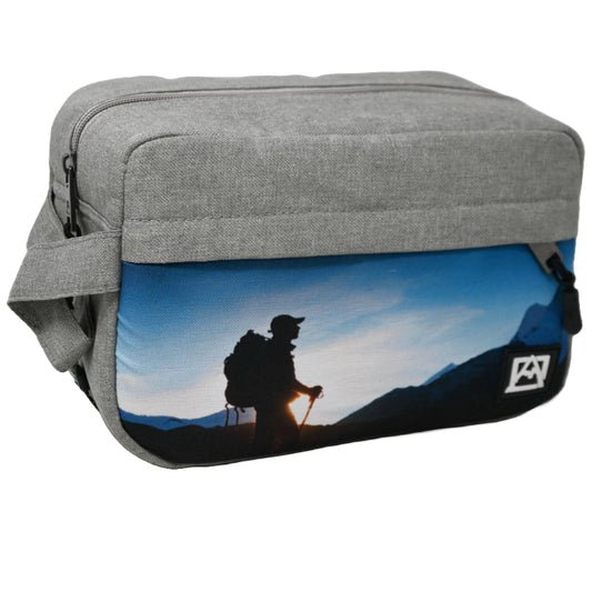 *OUTSIDE OF CA* AVALANCHE MEN GREY PRINTED TOILETRY BAG C/P 30