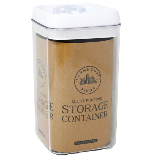 *OUTSIDE OF US* 2.3L White Square Plastic Container C/P 40