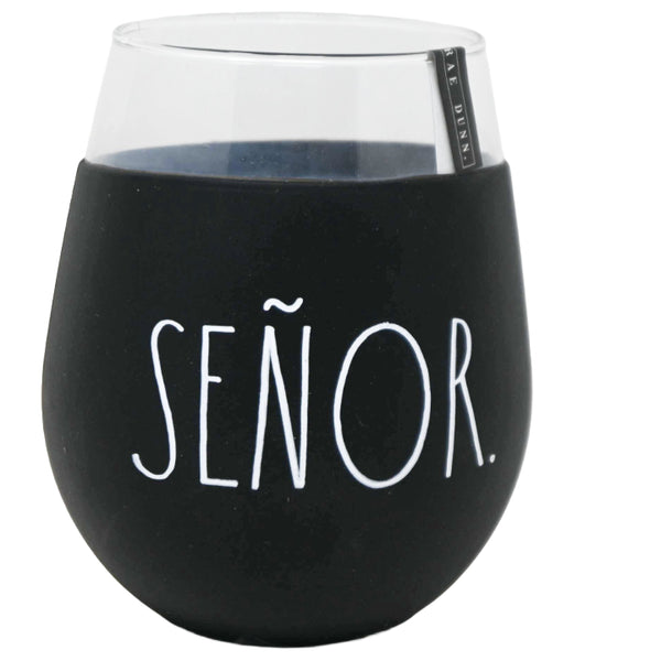 22oz SENOR WINE GLASS WITH BLACK  SILICONE SLEEVE C/P 24