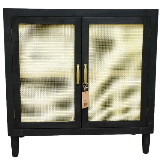 Black Cabinet Rattan Doors 31.7"Hx31.5"Lx15.8"W 27.1lbs C/P 1