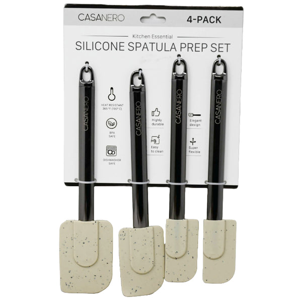 4pk S.STEEL SPATULA SET W/SPECKLE C/P 36