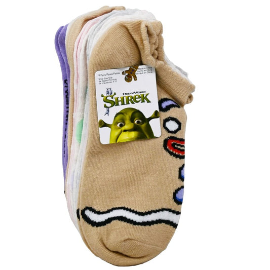 9pk SHREK ALL GINGY NS SOCKS SIZE 9-11 C/P 60