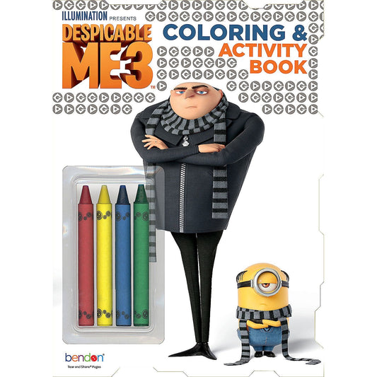 DESPICABLE ME 3 COLORING & ACTIVITY BOOK W/4-CRAYONS C/P 24 (PRE-PRICE $4.99/5.99 CAN)