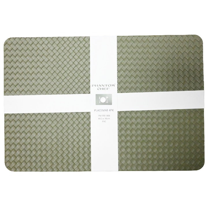 4pk Grn Placemats C/P 23 Phantom Chef