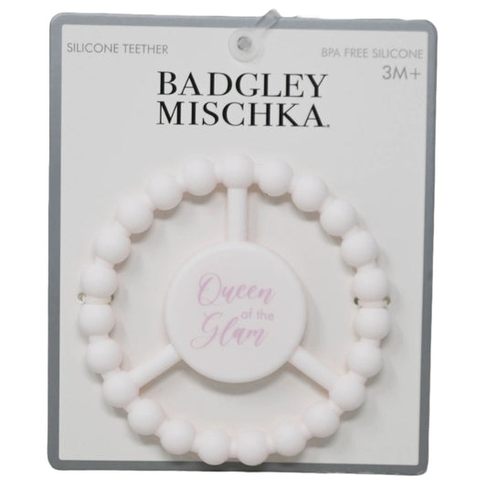 1pc Silicone Peace Teether - White "Queen of the Glam" C/P 100