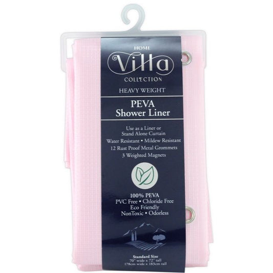 70"x72" PINK EMBOSSED PEVA SHOWER LINER C/P 24