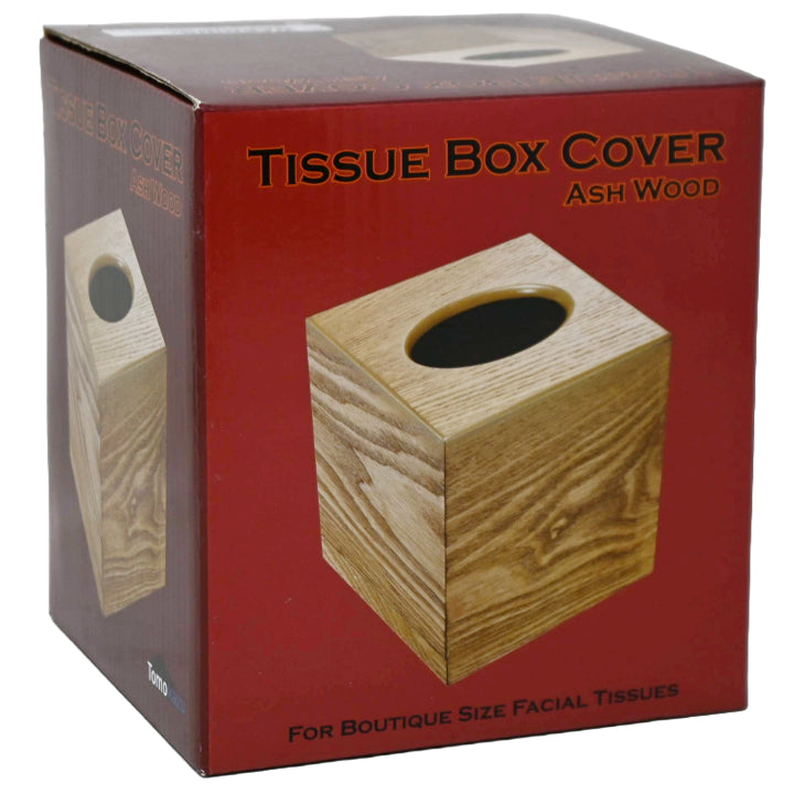 SMALL ASH WOOD TISSUE BOX C/P 24