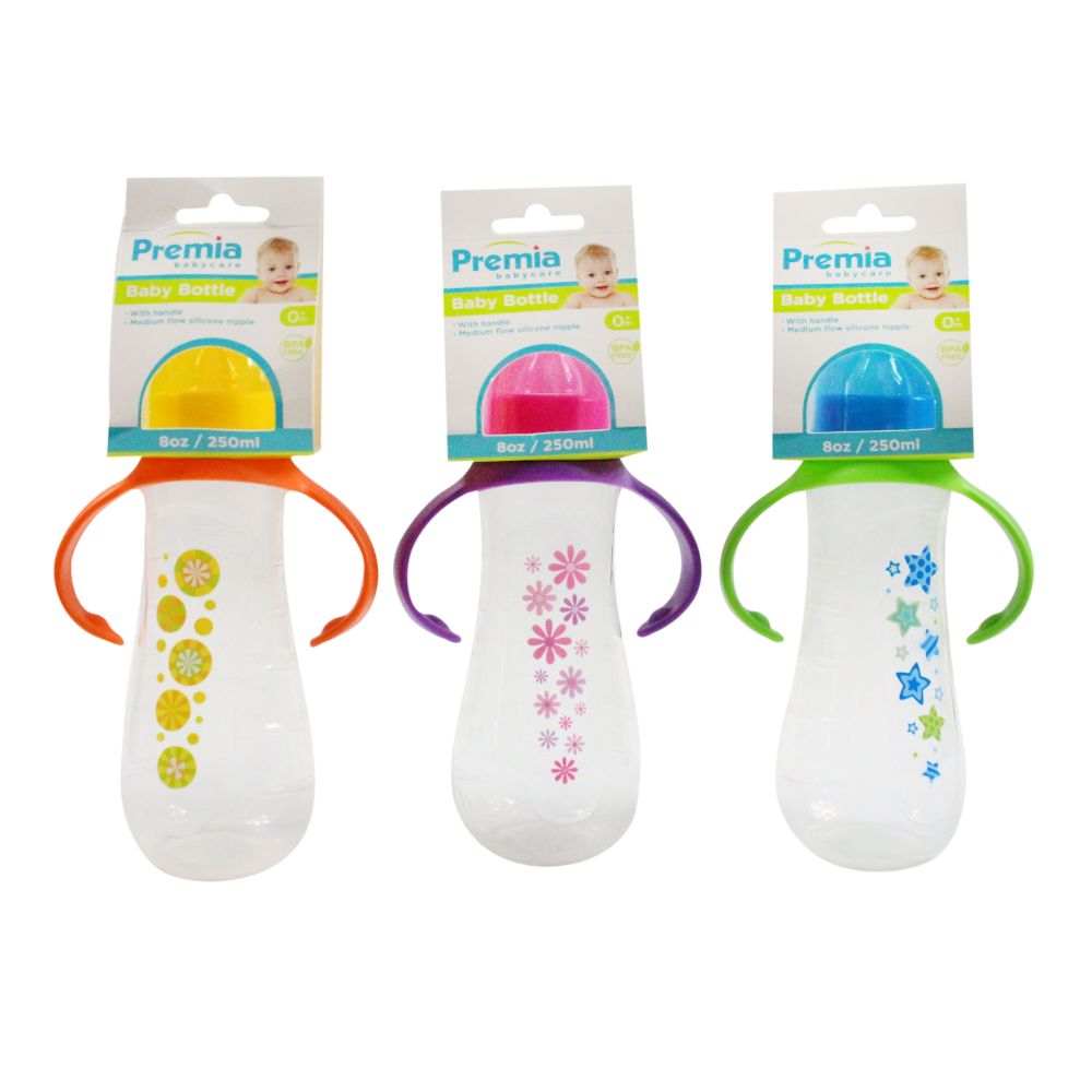 Premia 8oz Baby Bottle with Handles C/P 36