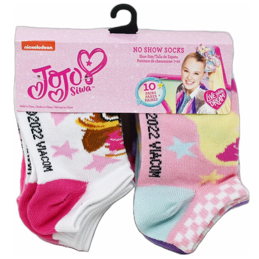 10pk JOJO SIWA CHECK IT NS SOCKS SIZE 4-6 C/P 60