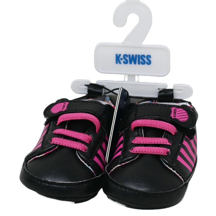 K-SWISS BLACK INFANT GIRLS SNEAKERS W/VELCRO ASST SIZE C/P 18